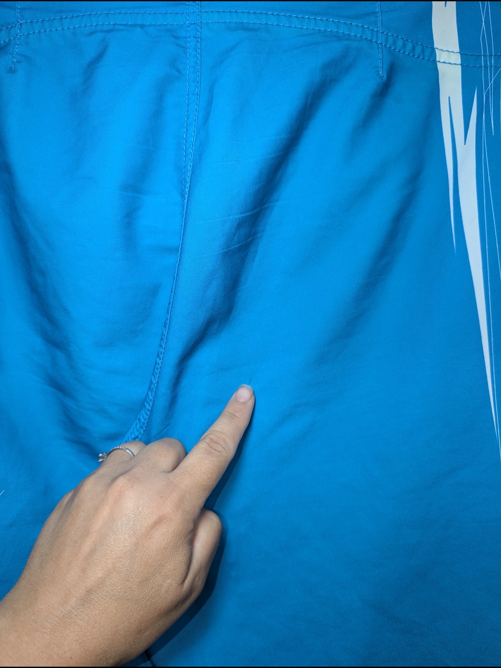 Fox Men’s 32 Waist Bright Blue Swim Board Shorts White Drawstring Velcro Tie - Picture 6 of 7